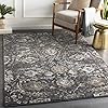 Hauteloom Owatonna Rustic Farmhouse Living Room Bedroom Dining Room Area Rug - Persian Style - Traditional Floral Look - Dark Brown, Grey, Black, Cream 4'3" x 5'7"