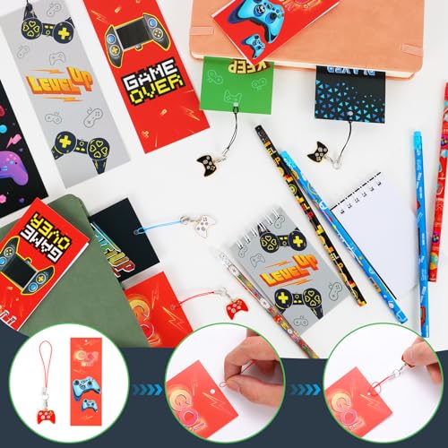 Set de papelería temática videojuegos 148 piezas miniatura 5