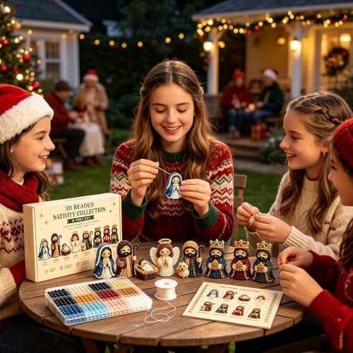 Kit de cuentas de Navidad Mimoqk ideal para decorar el hogar con un belén en 3D 3