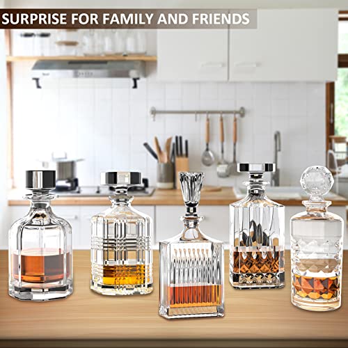 Whiskey Decanter With Sealed Irregular Stopper,Novel Lead-Free Crystal Glass Bottle,Gift For Friends,Glass Decanters For Vodka,Wine, Liquor ,Juice And Water(Small Diamond) #TOP3