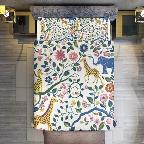 Juego de ropa de cama con león y elefante de microfibra suave 7
