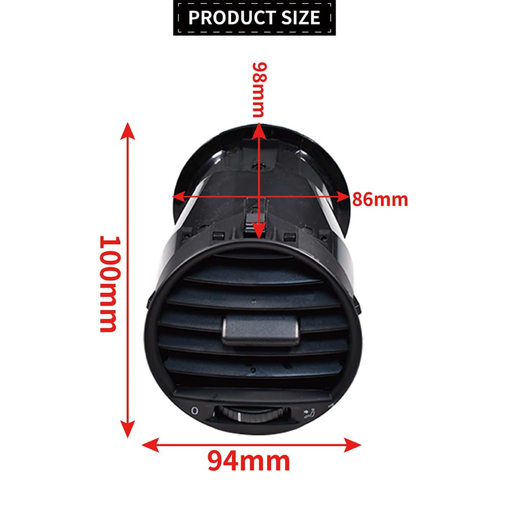Rejillas de Ventilación del Salpicadero del Coche Compatible con VW Caddy III 2004-2010 3VEX7039AA 2k0819703b