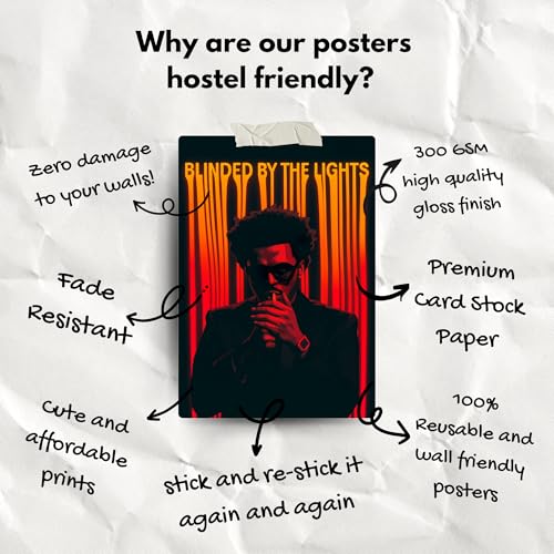 Image of Yellow Town India Weeknd Starboy Core Collage Kit | Set of 21 MultiSized Posters with Wall Friendly Adhesive | 300 GSM Grunge Posters for Bedroom, Living Room, Dorms & Hostels