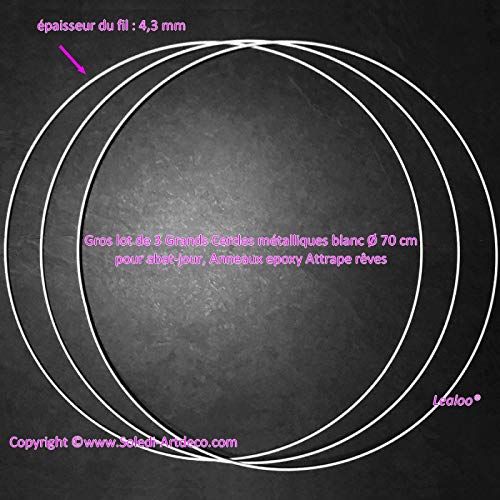 Bombe Peinture Dorée Lealoo® Lot De 2 Cercles Métalliques Blanc Diam. 40 Cm Pour Abat Jour Anneaux Epoxy Attrape Reves Cercle Attrape Reves 40 Cm
