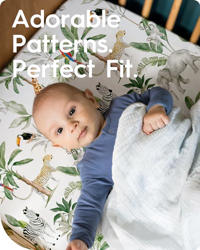 Image of Premium Soft Crib Sheets for Boys, Ultra Breathable Crib Fitted Sheet, Super Stretchy Baby Bed Sheets 28''x52''x9'' Extra Deep Pocket
