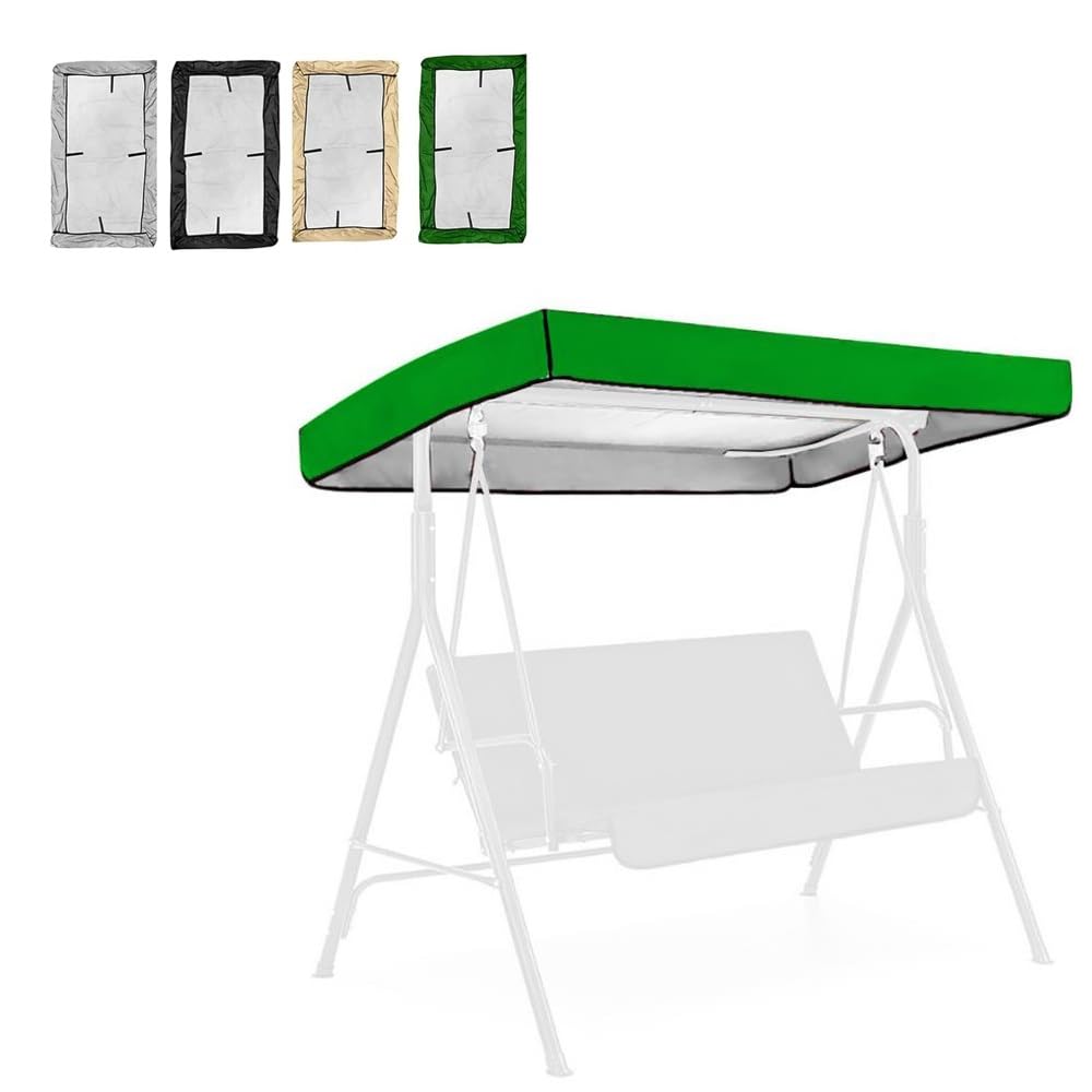 Baldacchino di ricambio per dondolo da giardino a 3 posti, protezione dai raggi UV, per dondolo Hollywood (195 x 125 cm), colore verde