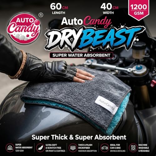 Image of DryBeast 1200 GSM Premium Microfiber Cloth for Car & Bike | 60 x 40 cm | Ultra Plush, Super Absorbent & Scratch-Free Drying Towel | Safe for Paint, PPF, Ceramic Coating & Glass(60 x40 XL)