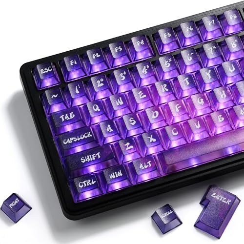 Touches transparentes pour claviers mécaniques Cherry MX Gateron 60 75 100 % XVX Violet