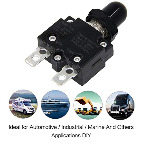 Rkurck L4BLACKMAO10 Ac 125/250V Push Button Reset 10A Circuit Breakers Thermal Overload Protector thumb #5