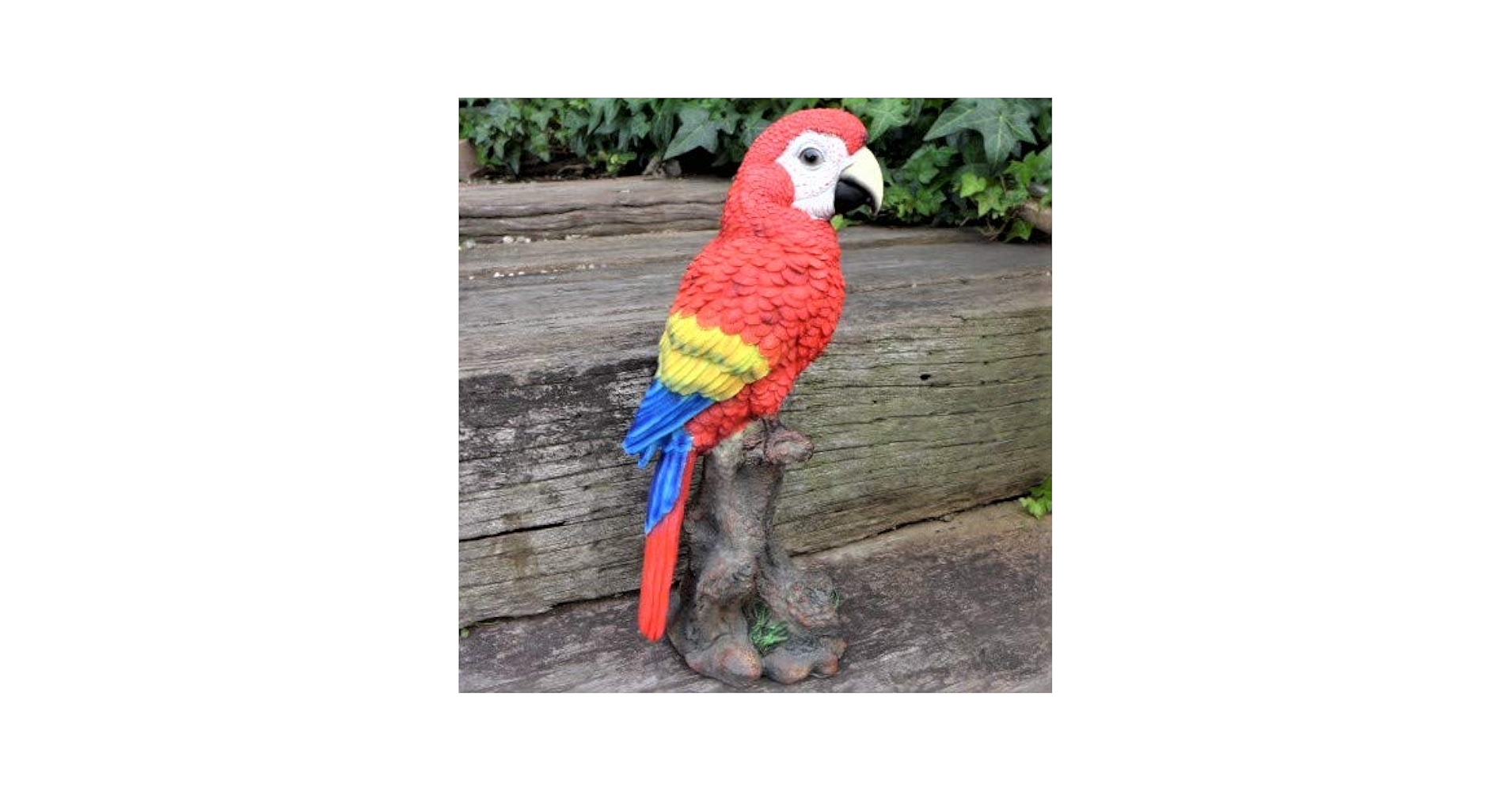 【ヴィンテージ】　アジア七宝オウムの置物 Amazon.co.jp: 小鳥の置物 オウムの置物 L赤 7589H インコ