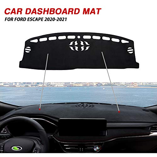 Image of Autorder Dashboard Cover Mat for Ford Escape 2020-2025 2026 Accessories Dash Cover Suede Dash Mat Sunshade Glare UV Rays Protector