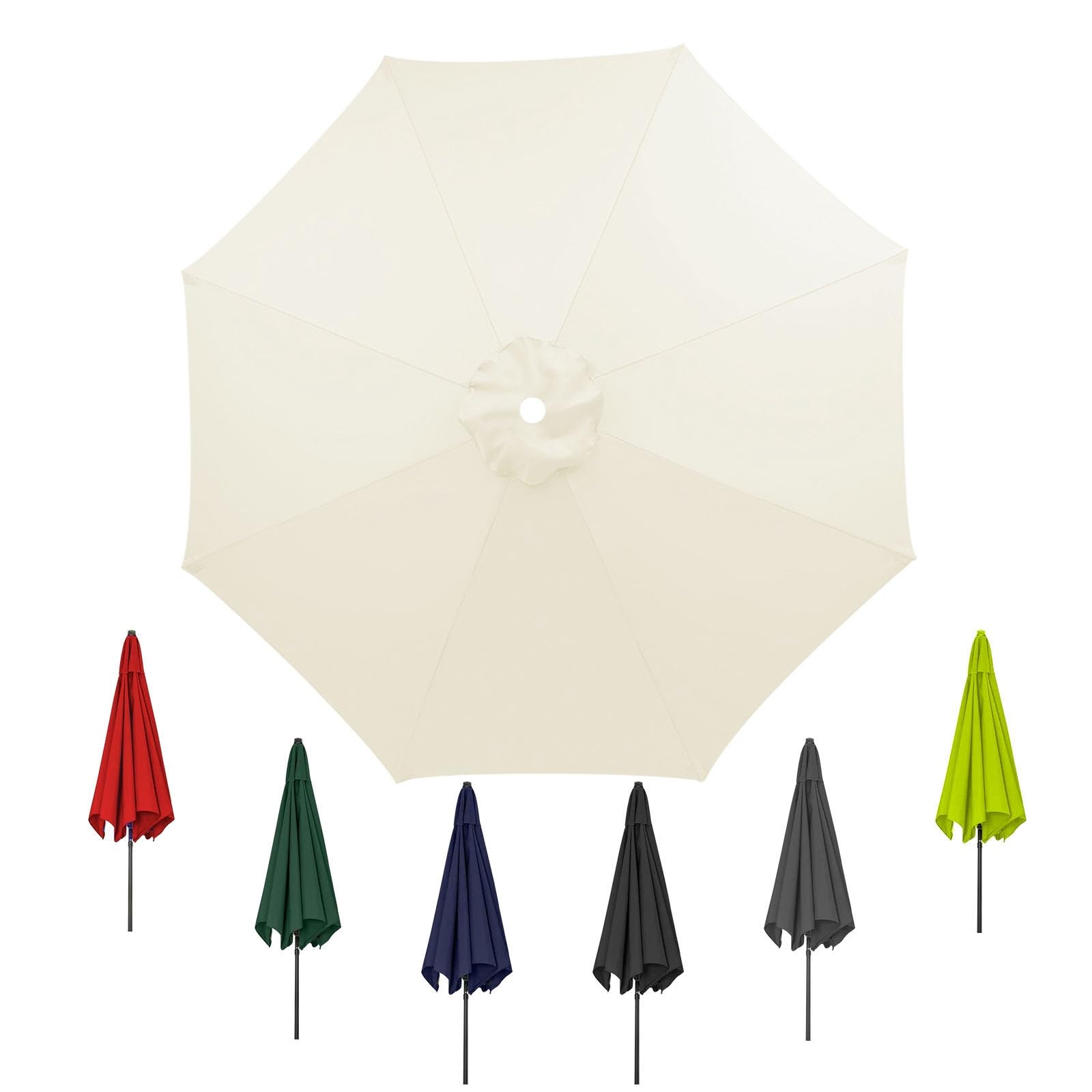 Blissun Tenda Di Ricambio Per Ombrellone Da Giardino, 2,3 M, Per 6 Stecche, Tessuto Poliestere UV, Solo Baldacchino