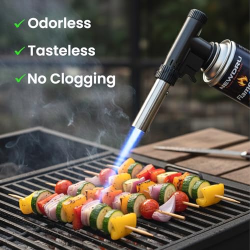Image of NEWDRU FlameFuel Pro Butane Gas Canister - 1 Can (225g) | MSF-1a Universal Fit with Adapter | High-Pressure Clean-Burn Fuel for Camping Stove, Portable Cooker, Welding Torch & Lighter