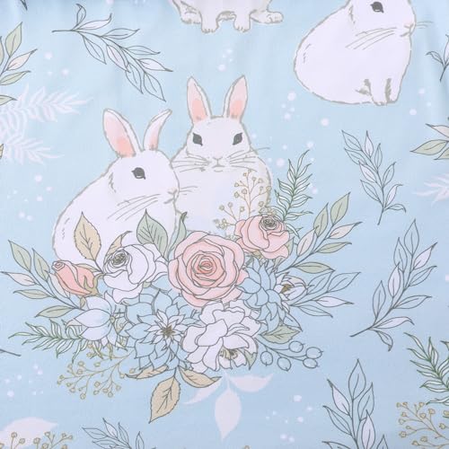 Toddler Girls Dress Bunny Rabbit Easter Egg Print Dresses Flutter Sleeve 3-8Y4
