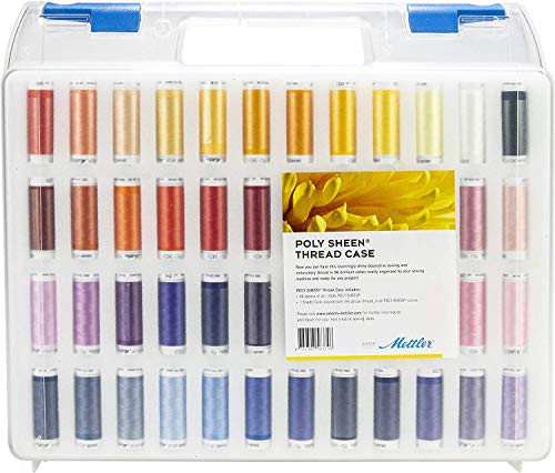 Premium Mettler Poly Sheen juego de 96 piezas de hilo de coser, juego de regalo, hilo universal para coser y bordar, hecho de poliéster de alta calidad  200 metros por rollo
