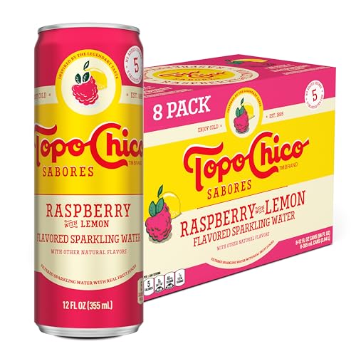 Image of Topo Chico Sabores Raspberry with Lemon Sparkling Water, 12 fl oz, 8 pack