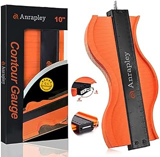 Shape Gauge with Lock 10 Inch Profile Tool Adjustable Lock Widen Precisely Copy Irregular Shape Duplicator Laminate Tiles Wood Edge Outline Gauge for Corners and Construction