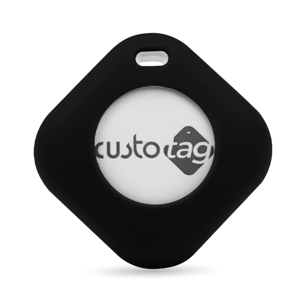 CustoTag Item Finder for iOS | Compatible with Find My | Loud 90dB Alert | Item Sharing | 1 Year Battery | Free Case | Locate Keys, Luggage, Pets, Valuables | No SIM Needed (Black)