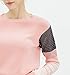 Cable Stitch Women's Contrast-Sleeve Cotton Sweater - Crewneck Long Sleeve Knitted Pullover Top (Medium, Camille)