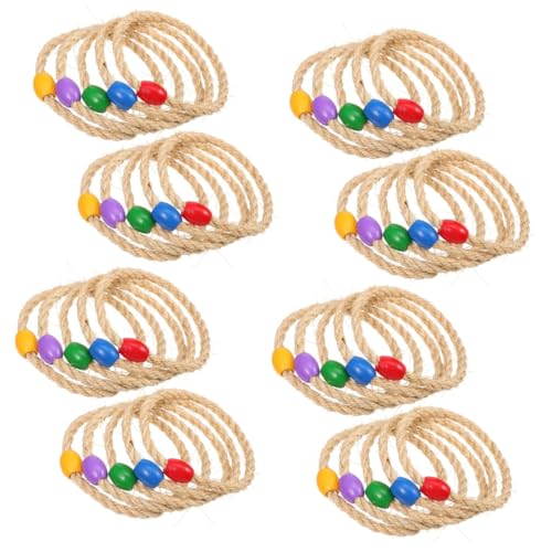 POPETPOP 3sets Outdoor Game Set Ring Toss Toys for Kids Adults Brightly Colored Throwing Rings Sturdy Jute Rope Versatile Garden Game for Carnival Parties 10pcs*3