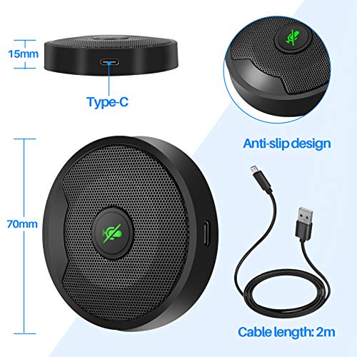 PAIRIER USB Mikrofon für Konferenz Plug & Play für Computer Laptop kompatibel mit Mac OS Windows PC für Videokonferenz… – Bild 3