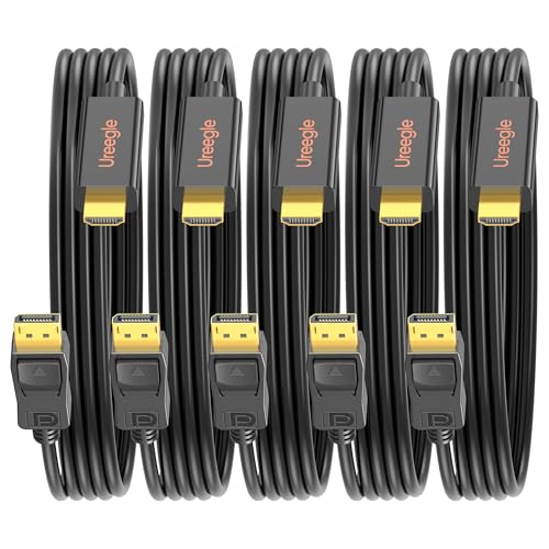 Image of DisplayPort to HDMI Cable 6.6ft 5 Packs, Uni-Directional DP (Source) to HDMI (Display) Cable 1080P for Monitor Projector HDTV NVIDIA AMD Graphics, Gold-Plated Plug, Compatible Dell HP Lenovo