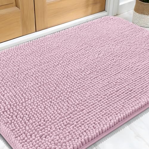OLANLY Dog Door Mat for Muddy Paws 32x20, Super Absorbent Chenille Mud Mat