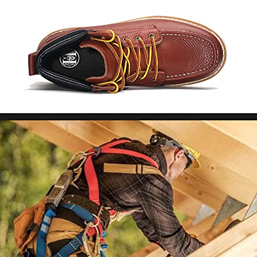 Image of Mens Work Boots Composite Toe Soft Toe Waterproof Slip Resistant Puncture-proof Moc Toe Construction Work Boots
