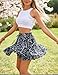 SimpleFun Skorts for Women High Waisted Chiffon Skirts Flouncy Fashion Mini Shorts Going Out Floral Navy Blue M