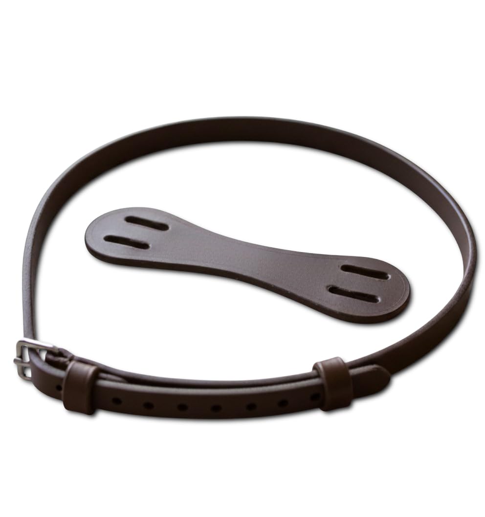 Hunters Saddlery Flash Noseband Strap Attachment with Converter for English Leather Horse Bridle (Brown)