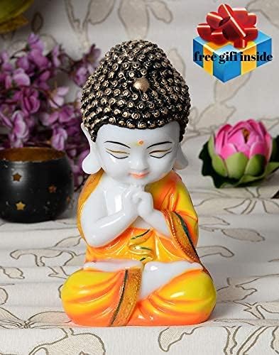 SN Handicrafts Resin Laughing Baby Buddha, Standard, Multicolour