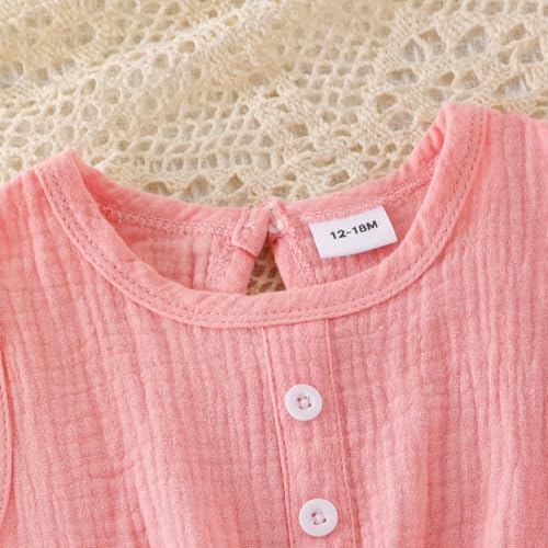 Image of Baby Girl Clothes Toddler Summer Outfits Cute Bow Sleeveless Top and Ruffle Shorts 2pc Set 1-5 Years Old