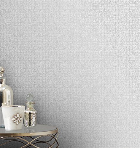 Fine Decor Monaco Textured Squares Silver Wallpaper FD42242 - Paste th - Image 2