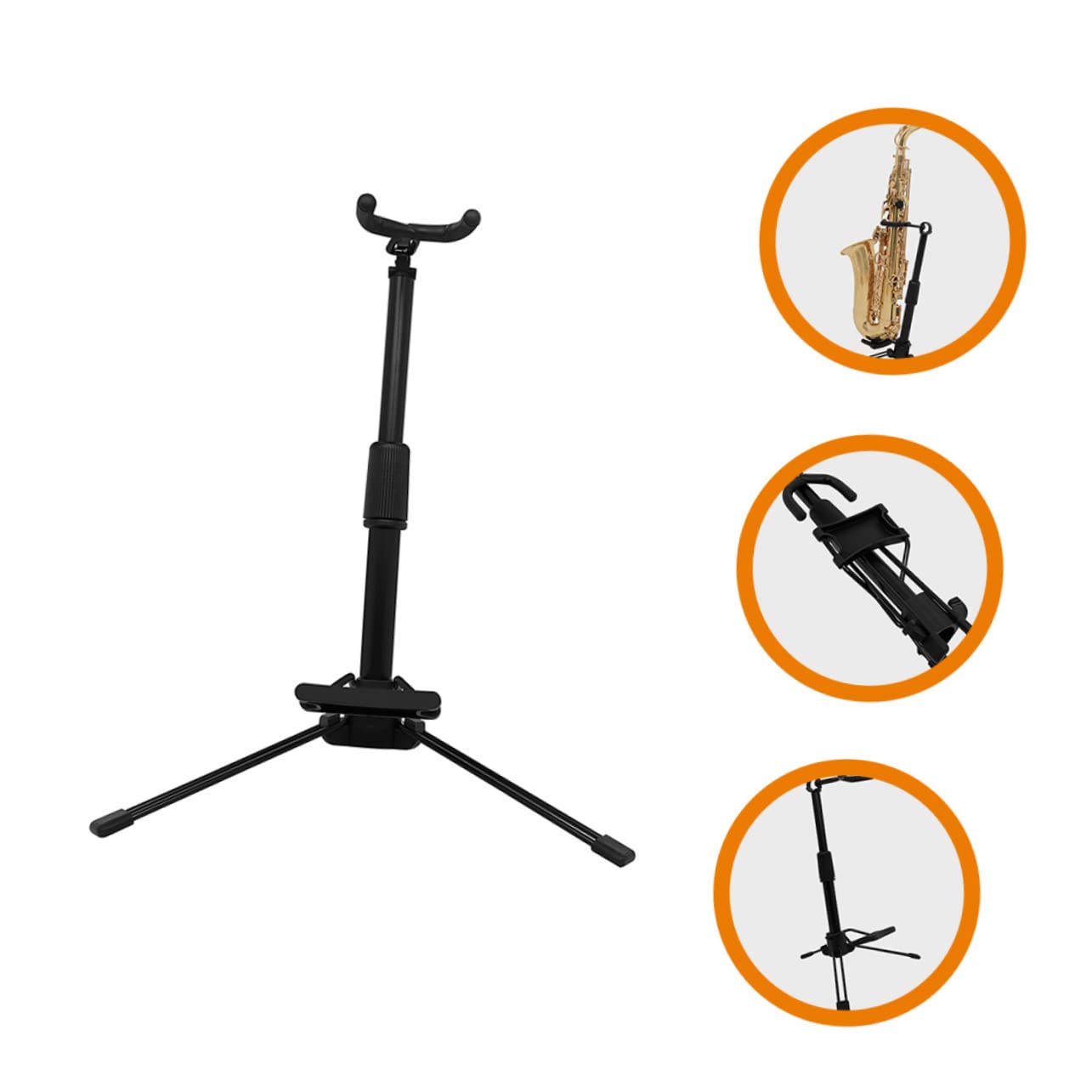 LIOOBO Multi-functional Instrument Stand Foldable Flute Holder Clarinet Rack for Desktop Storage