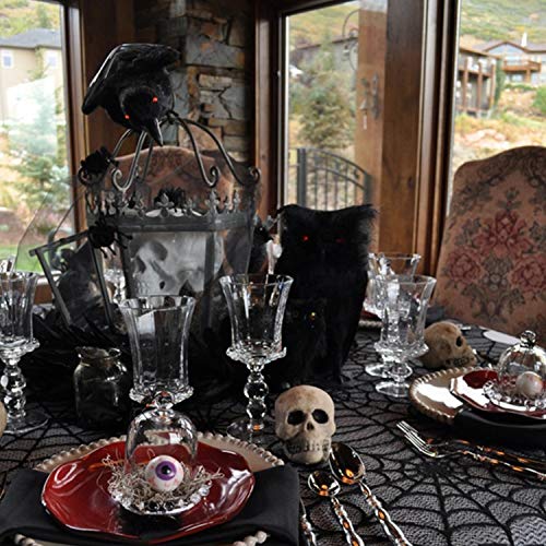 Joysail Halloween Tablecloth - Gothic Black Lace Spider Web Table Cover For Halloween Masquerade, Dinner Party, Scary Movie Nights Table Decorations - 54X72 Inches #TOP2