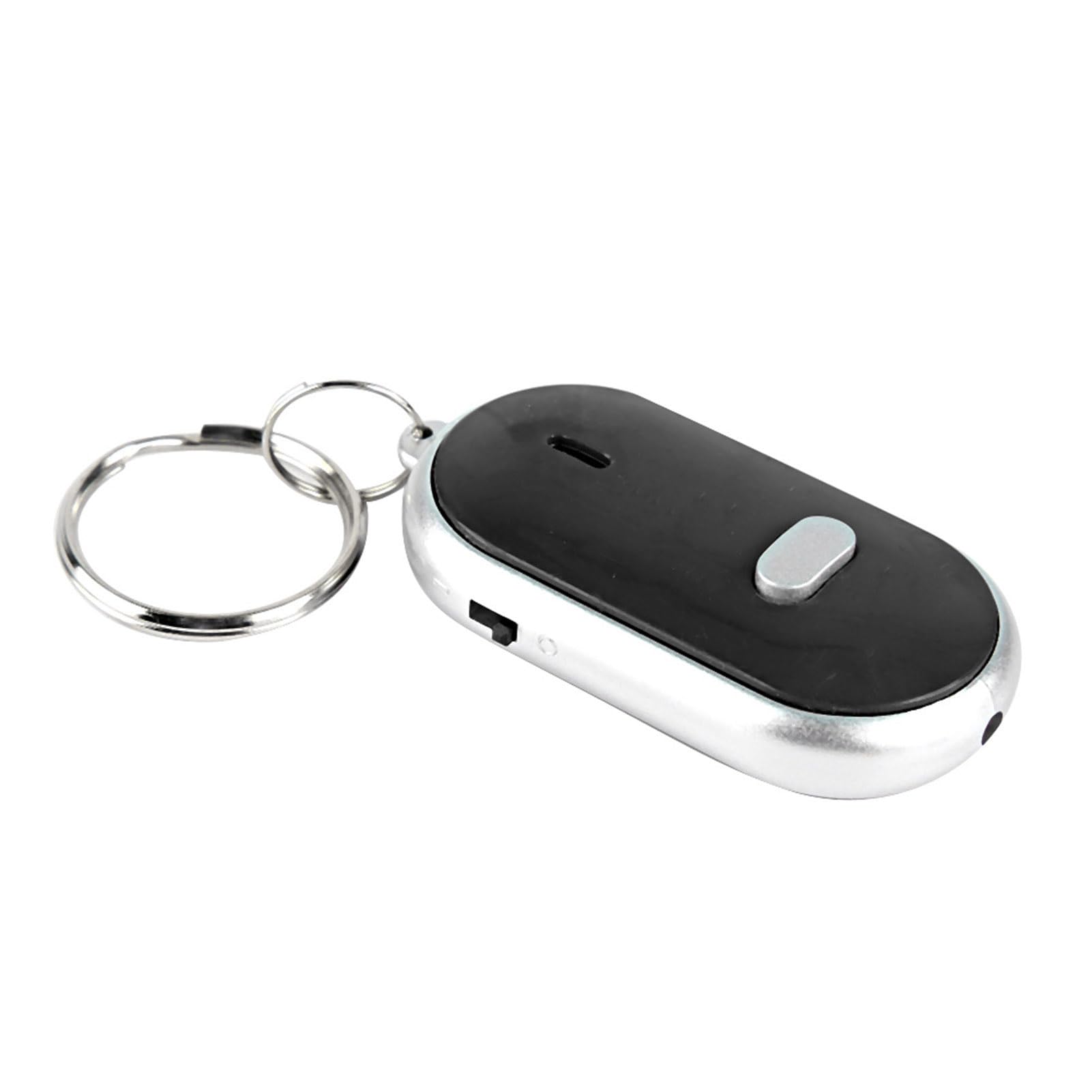 lyrlody Portachiavi con Controllo Vocale, Cercachiavi Attivato Dalla Voce, Localizzatore Portachiavi Fischietto, Cercachiavi con Segnale Acustico e Luminoso Entro 7 Metri, Luce di (BLACK)