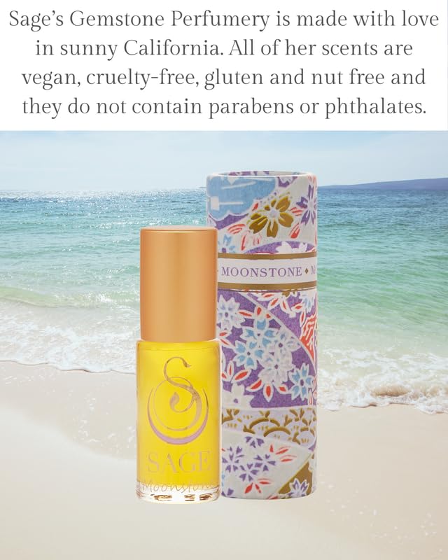 The Sage Lifestyle Moonstone Roll On, Oil, Gardenia, Lily, Vanilla Musk, Egyptian Musk, Perfume for Women, Long Lasting, Floral Fragrance, Artisan, Parfum, 1/8 oz, Travel Size, Mini Perfume for Women - Image 5