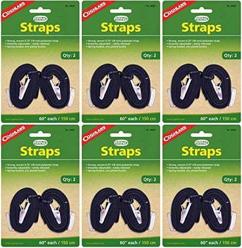 Coghlan's 0.75 in. W x 60 in. L Black Arno Strap 1 lb. 2 pk