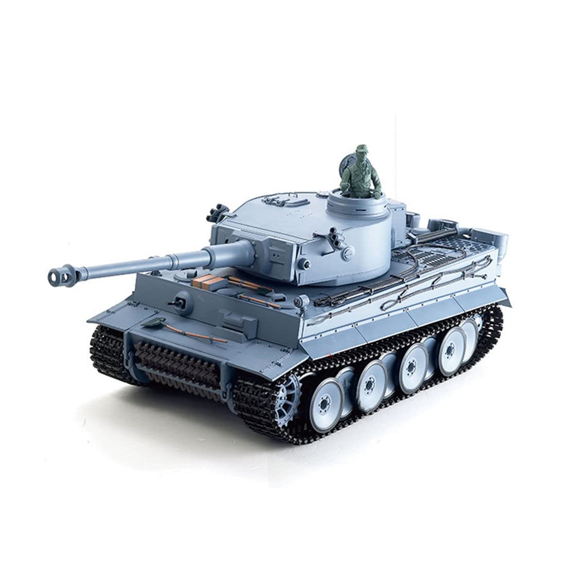1/16 Scala tedesca Tiger I RC Tank 3818, Heng Long 7.0 RTR 2.4GHz Telecomando Serbatoio militare con torretta rotante a 340°, fumo, suono, luce, tiro BB e combattimento a infrarossi (versione