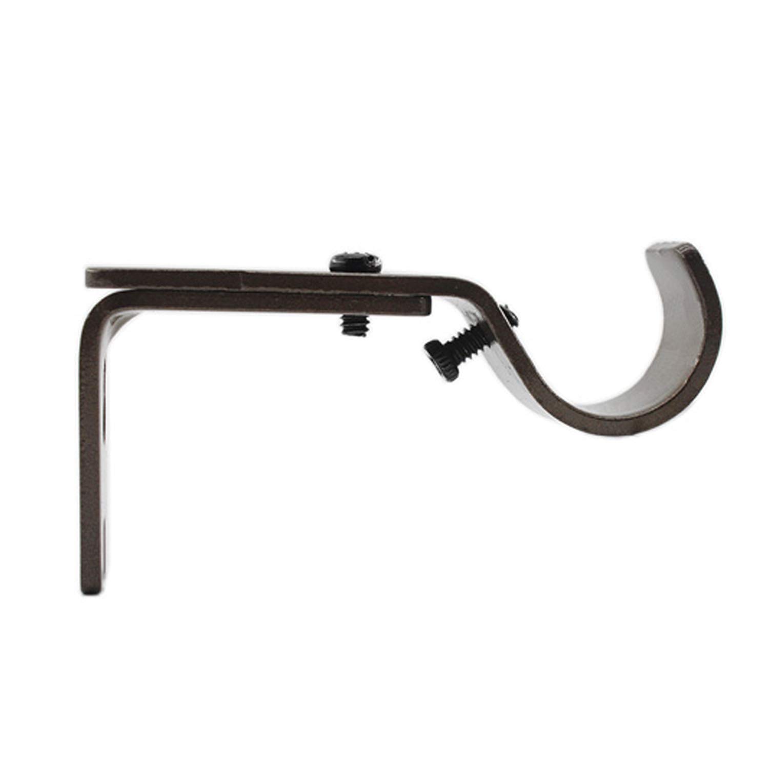 ULIFESTAR Verstelbare gordijnroedebeugels, 3 stuks zware gordijnroedehouders hardware raamgordijnroede ondersteuning hanger voor 1 inch staaf met installatieschroeven (bruin