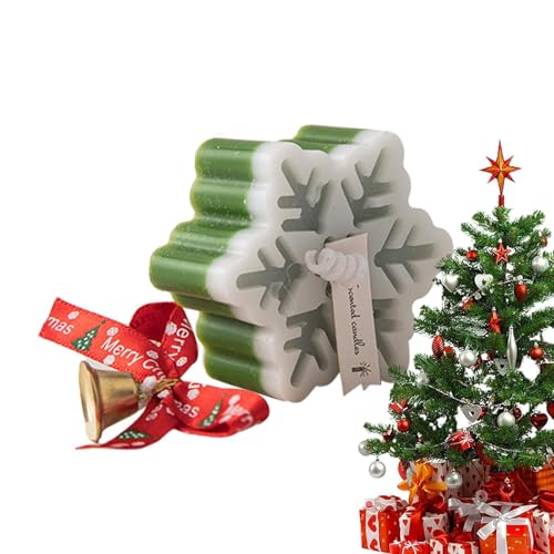 Weihnachtskerzen mit Duft, flammenlose Schneeflocke, kleine...