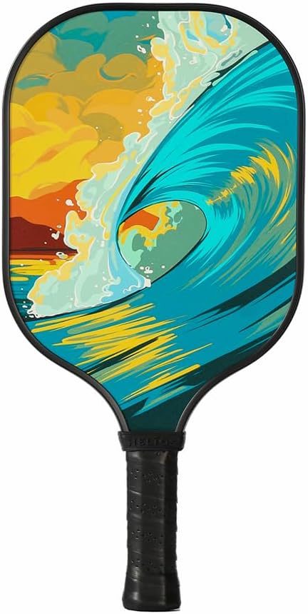 HELIOS The Hawaii Pickleball Paddle – Pipeline  Superficie de fibra de vidrio impresa con partículas con núcleo de panal reactivo de 0.51 pulgadas