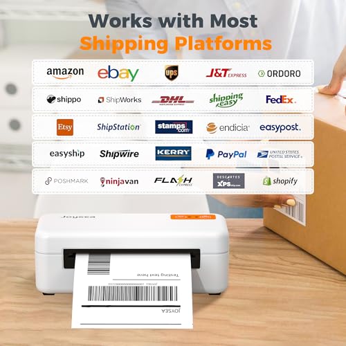 Image of Joysea Bluetooth Shipping Label Printer, E41 Pro 4x6 Wireless Thermal Printer for Amazon, FedEx, USPS Labels, Compatible with iOS, Android, Windows Mac
