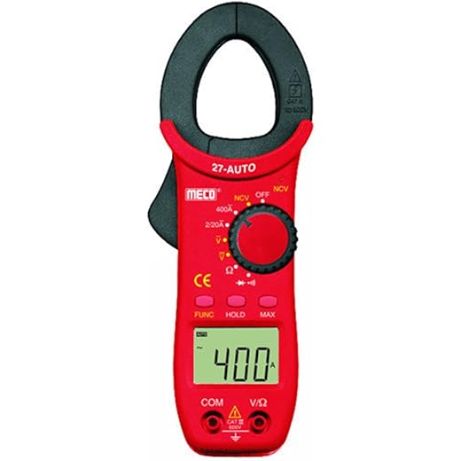 MECO 27-Auto Digital Clamp Meter,Red,Battery Powered
