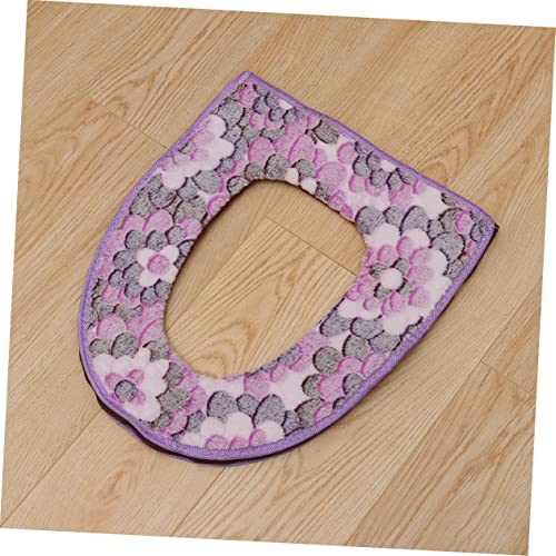 Healeved Flanell Toilettendeckelabdeckung Toilettensitzabdeckung Reißverschluss Toilettensitzkissen Toilettenmatte Lila Sitz Reißverschluss Toilettensitzauflage Toilettensitzwärmer – Bild 4