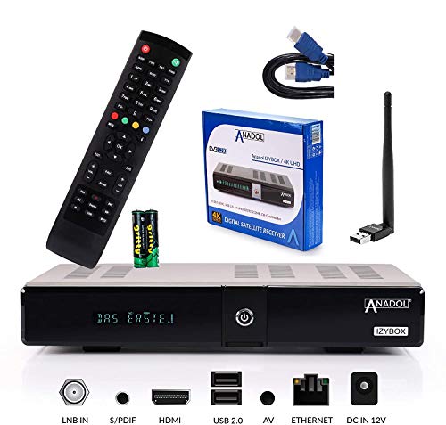 IZYBOX 4K UHD Sat Receiver 2160P - DVB-S2X Tuner, Multistream, 2X USB, Astra vorinstalliert, PVR Aufnahmefunktion, Timeshift, Internet-Radio,
