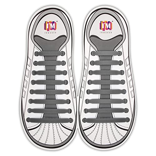 INMAKER No Tie Shoe Laces for Adults and Kids, Elastic Shoelaces for Sneakers, Rubber Silicone Tieless Laces