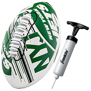 Franklin Sports NFL New York Jets Football – Youth Mini Football – 8.5″ Football- SPACELACE Easy Grip Texture- Perfect for Kids !