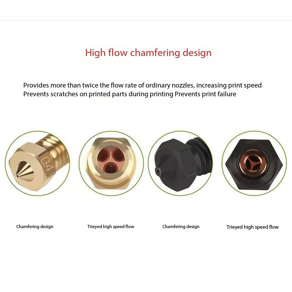 10/20 Stück 3D-Messing-Vulkandüse, Düse aus gehärtetem Stahl, M6-Gewindedüse 0,2–1,2 mm, M6-Druckkopf für 1,75 mm Filament, 3D-Druckerteile, Vulkan-Heizblock, J-Kopf, Hot-End-Extruder