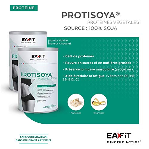 EAFIT PROTISOYA 320g - Chocolat - Protéine végétale - Vegan - SOJA - Préserve la masse musculaire - Boisson Minceur Protéinée - Marque française – Image 3